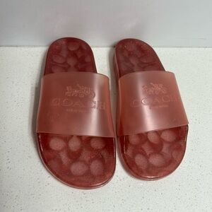 Coach Pink Plastic Slides Pool Beach Size 6